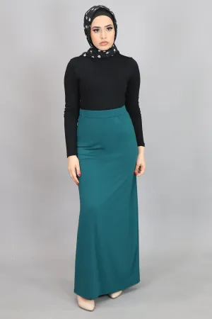 Teal Spandex Maxi Skirt