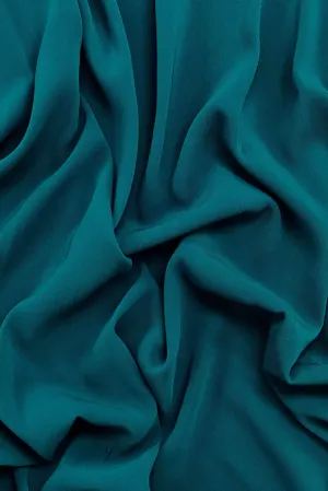 Teal Triacetate Lightweight Matte Crepe