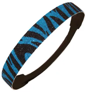 Teal Zebra Glitter Headband