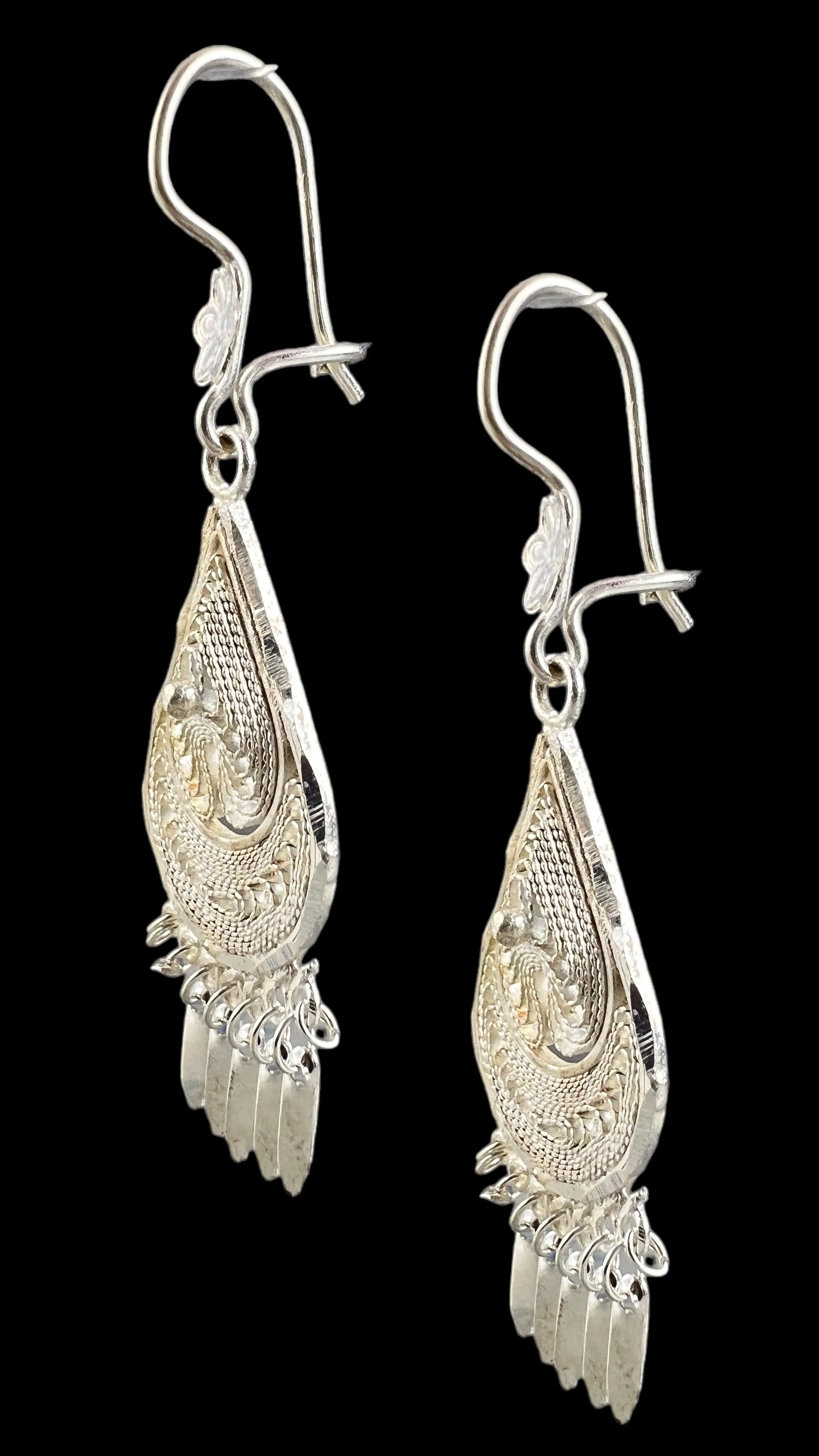 Teardrop Filigree Earrings - Medium