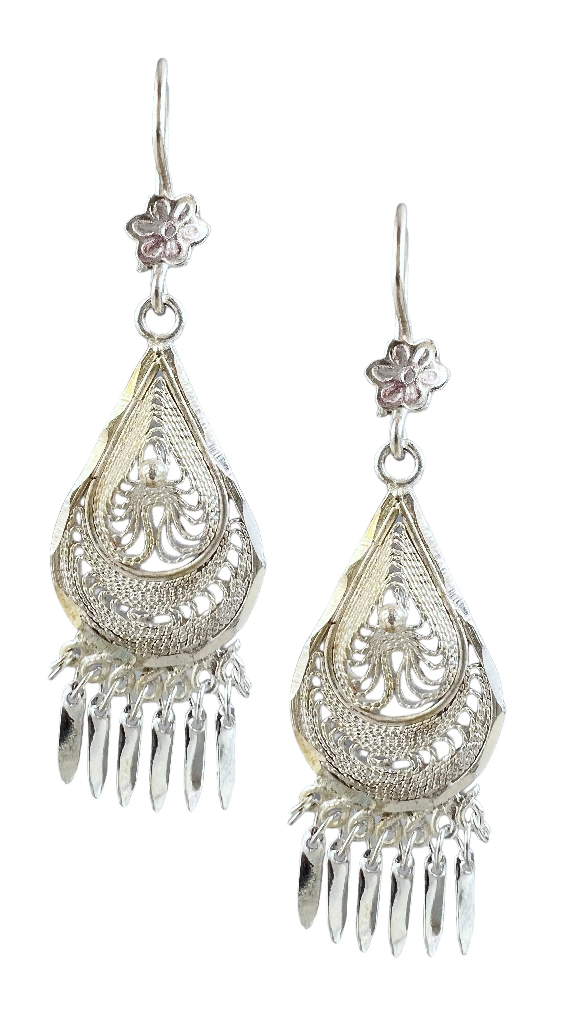 Teardrop Filigree Earrings - Medium