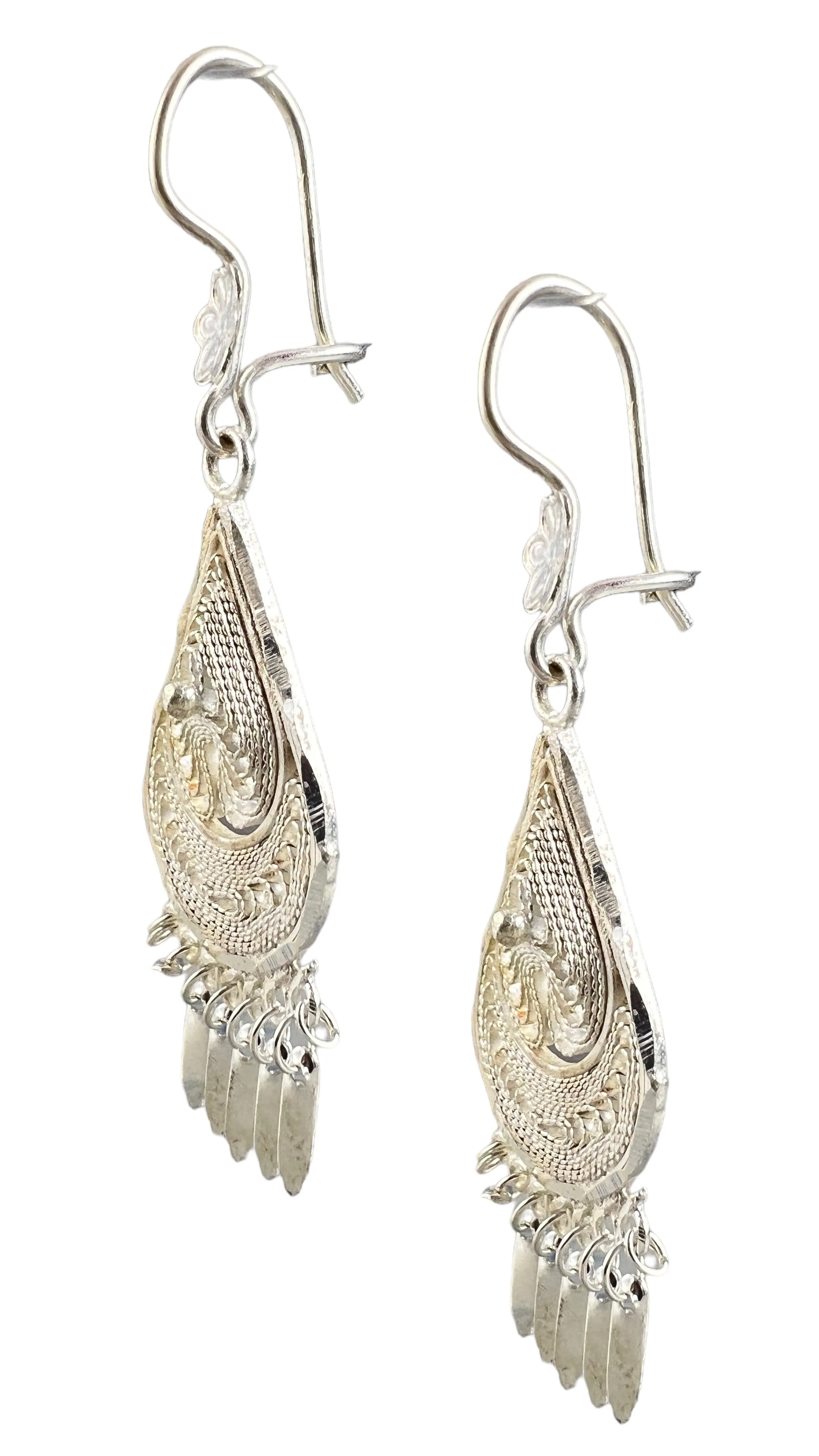 Teardrop Filigree Earrings - Medium