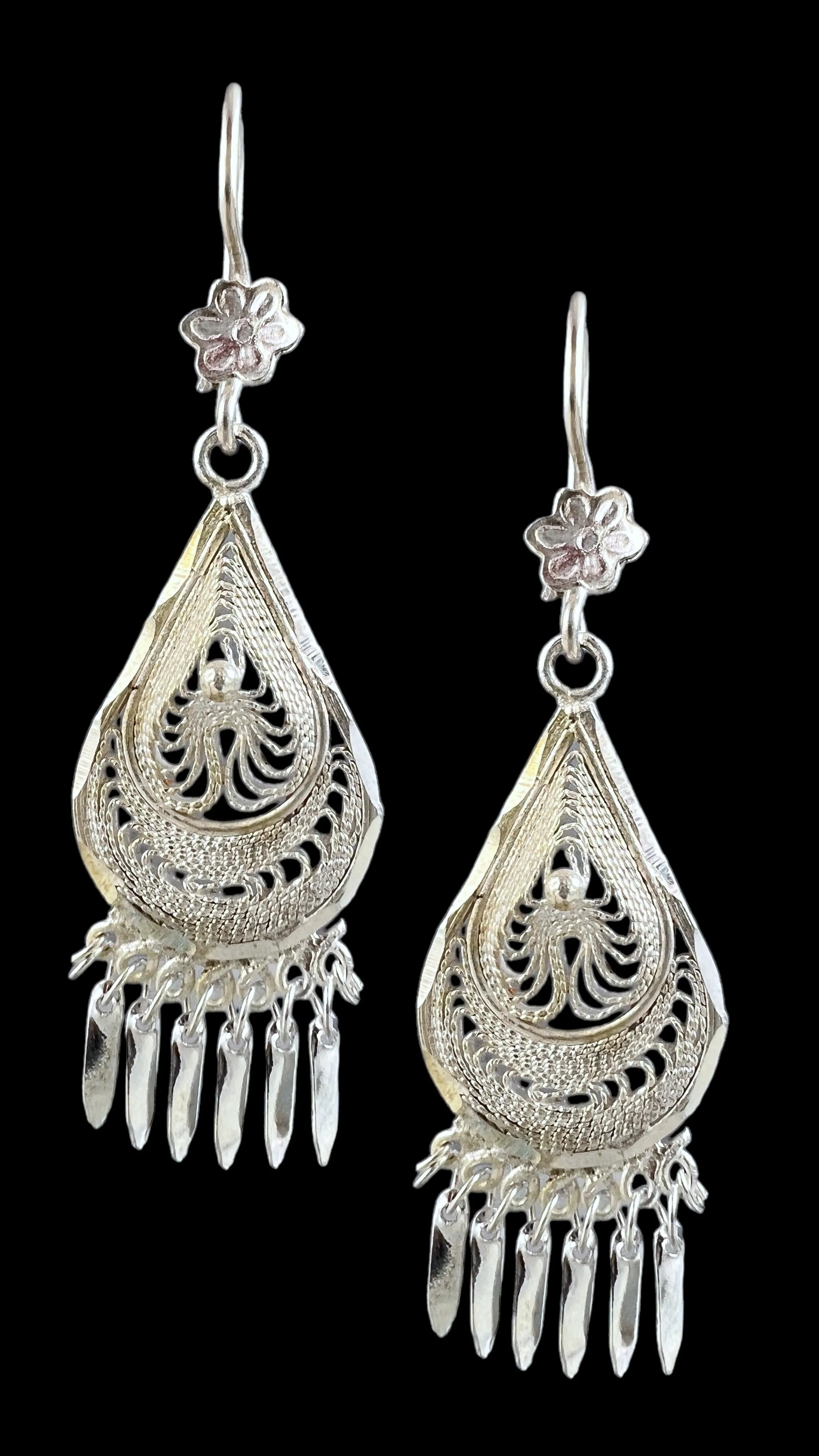 Teardrop Filigree Earrings - Medium