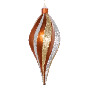 Teardrop Spiral Copper with Glitter Gold and Silver 20cm