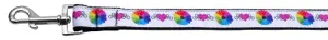 Technicolor Love Nylon Dog Leash 3-8 Inch Wide 4ft Long