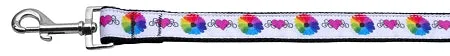 Technicolor Love Nylon Dog Leash 3-8 Inch Wide 4ft Long