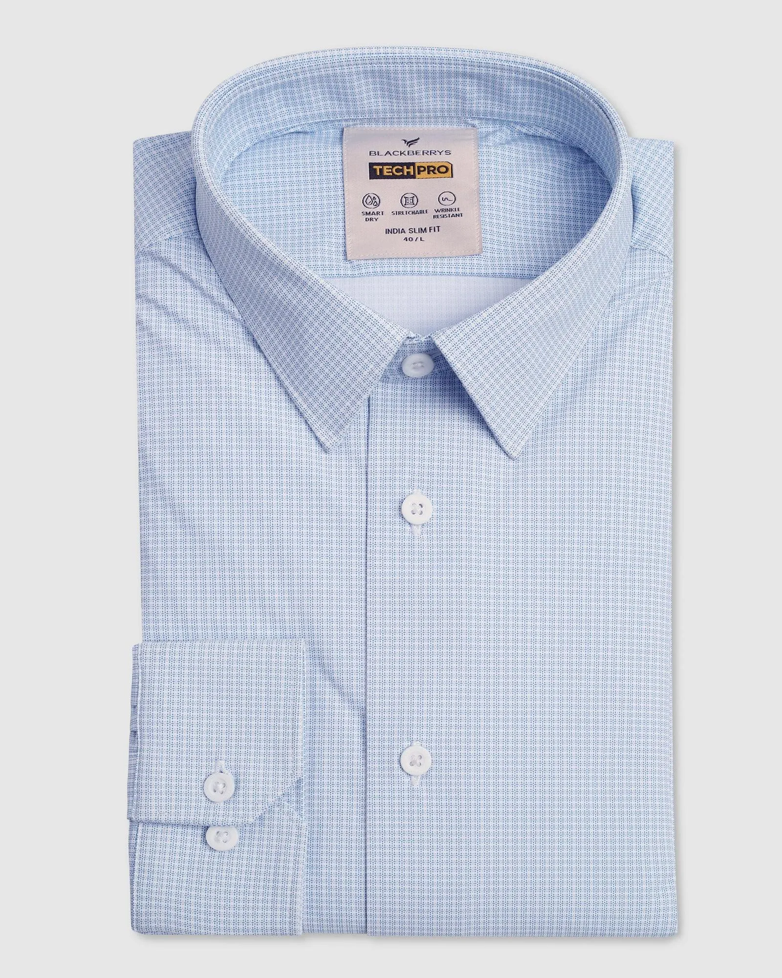 TechPro Formal Blue Printed Shirt - Ohio