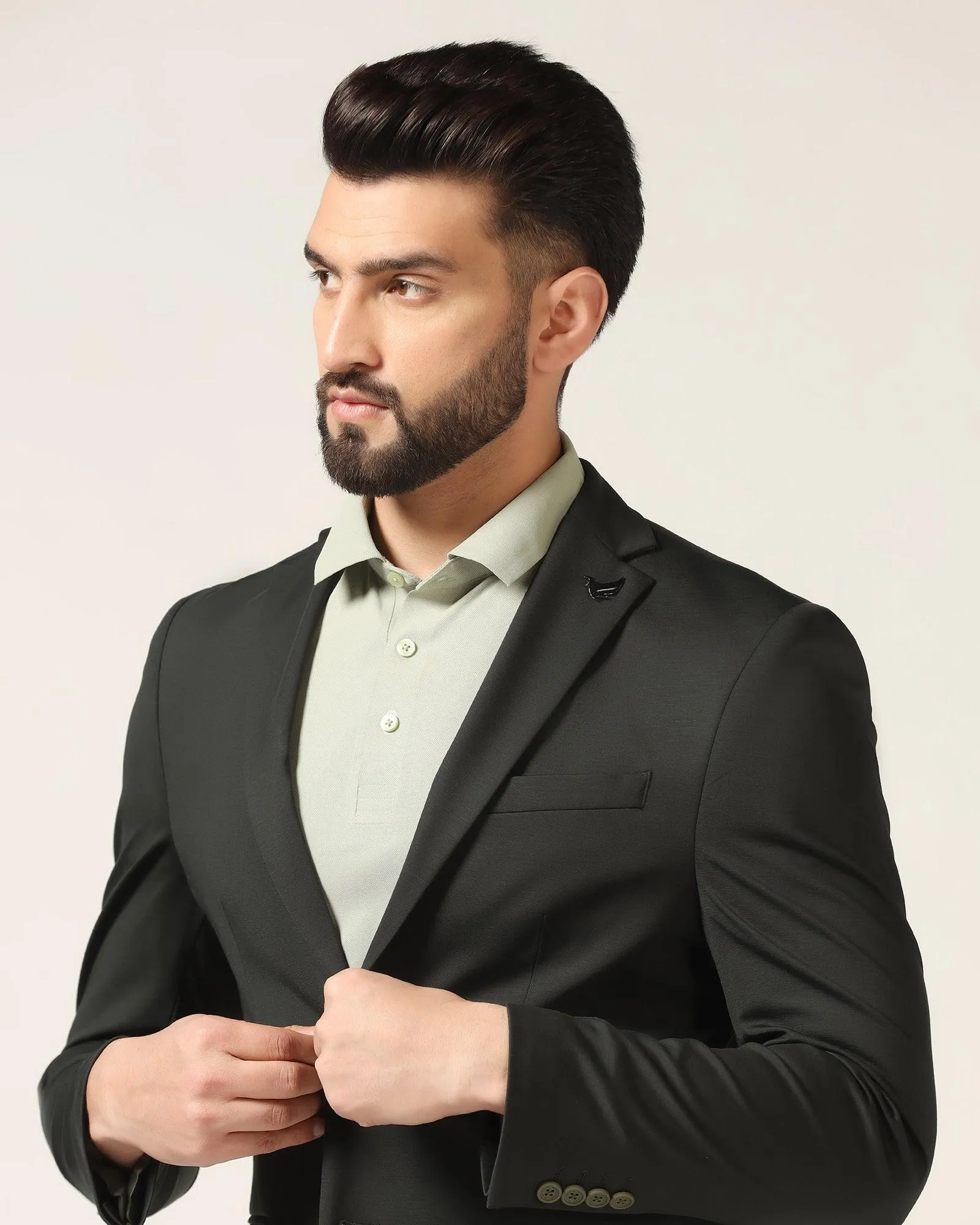 TechPro Formal Green Solid Blazer - Sein