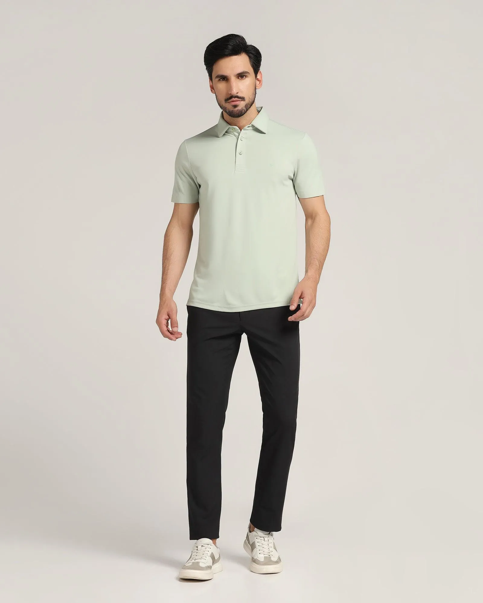 TechPro Polo Light Green Solid T-Shirt - Alan