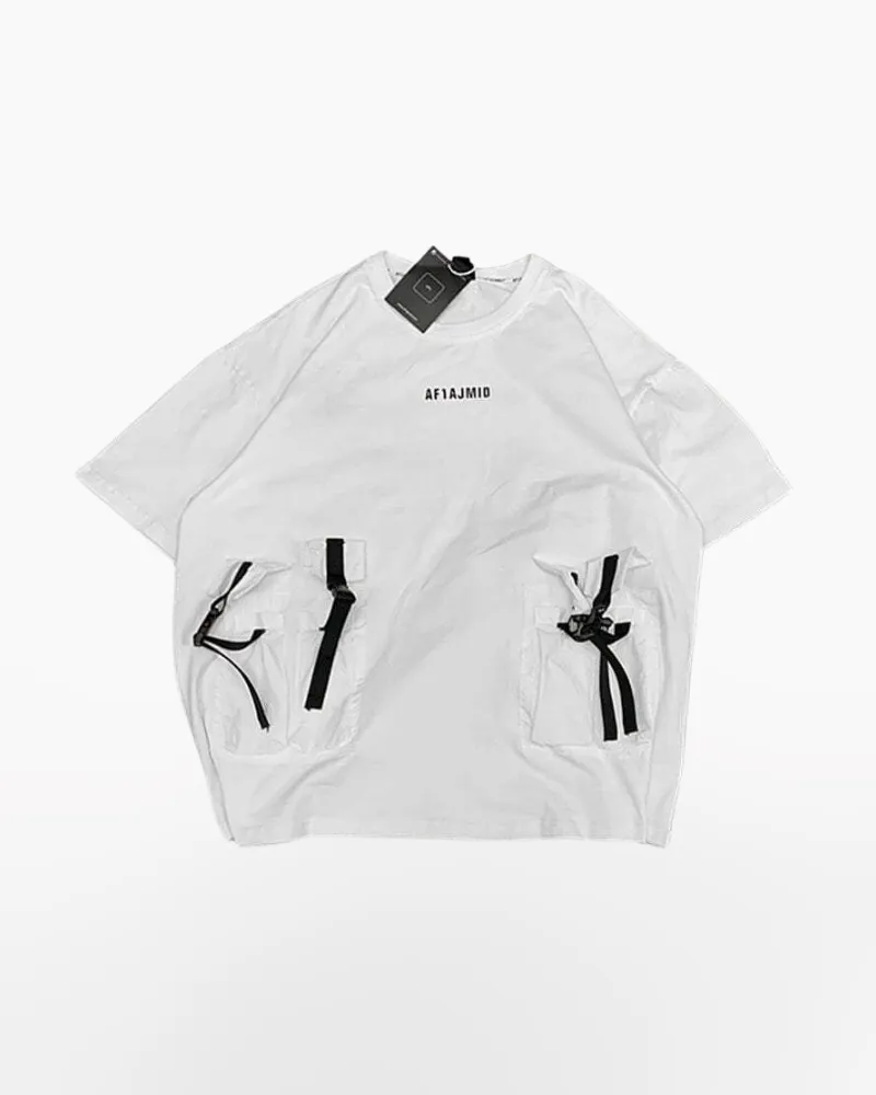 Techwear White Shirt with Pockets