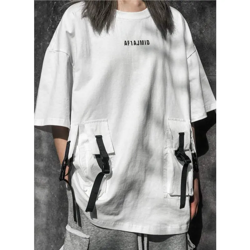 Techwear White Shirt with Pockets