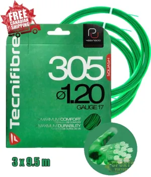 Tecnifibre 305 SPL 17g 1.20 MM  3 Cut Length Squash String Sets