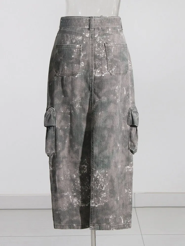 TEEK - Camouflaged Belted Cargo Skirt