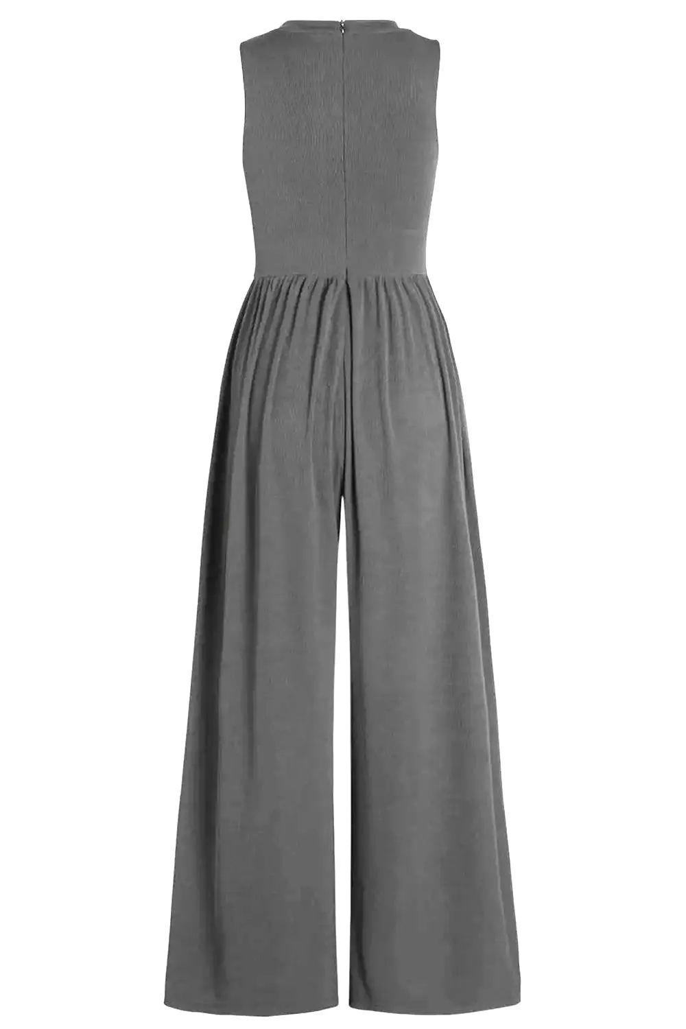 TEEK - Charcoal Sleeveless Pocketed Jumpsuit