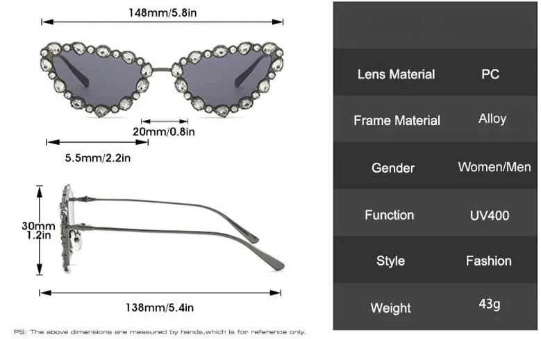 TEEK - Crystal Cat Eye Sunglasses