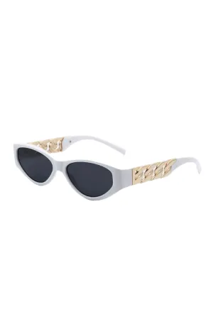 TEEK - Flat Side Chain Temple Cat Eye Sunglasses