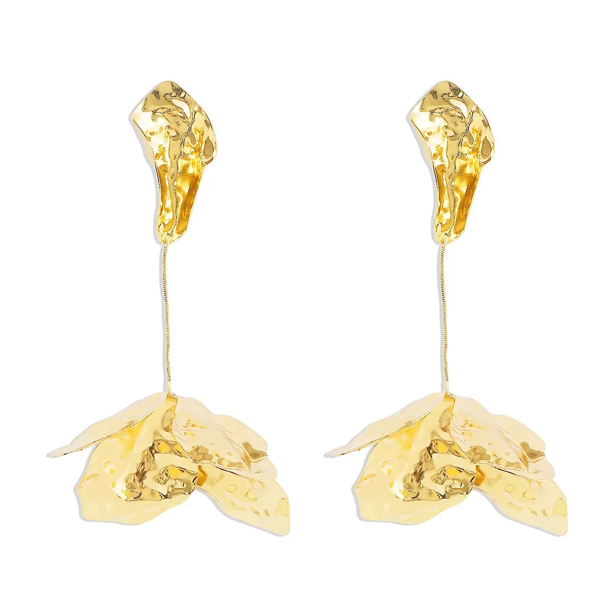 TEEK - Floral Metal Dangle Earrings