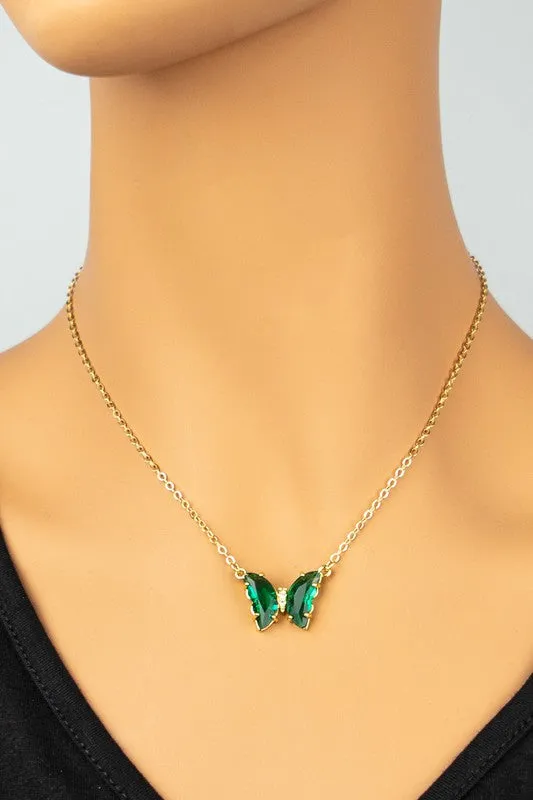 TEEK - GEM STONE BUTTERFLY NECKLACE