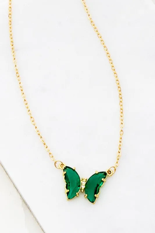 TEEK - GEM STONE BUTTERFLY NECKLACE