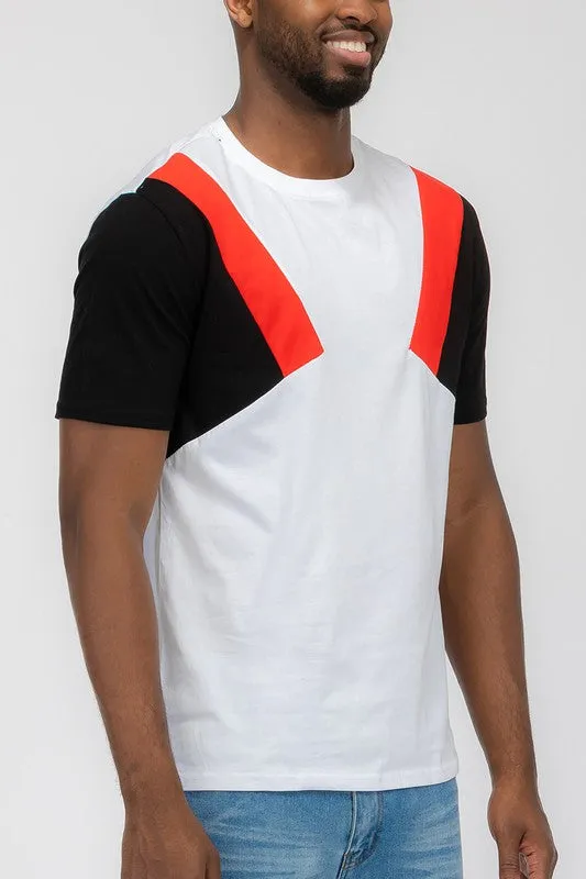 TEEK - Mens Color Block Short Sleeve Tshirt