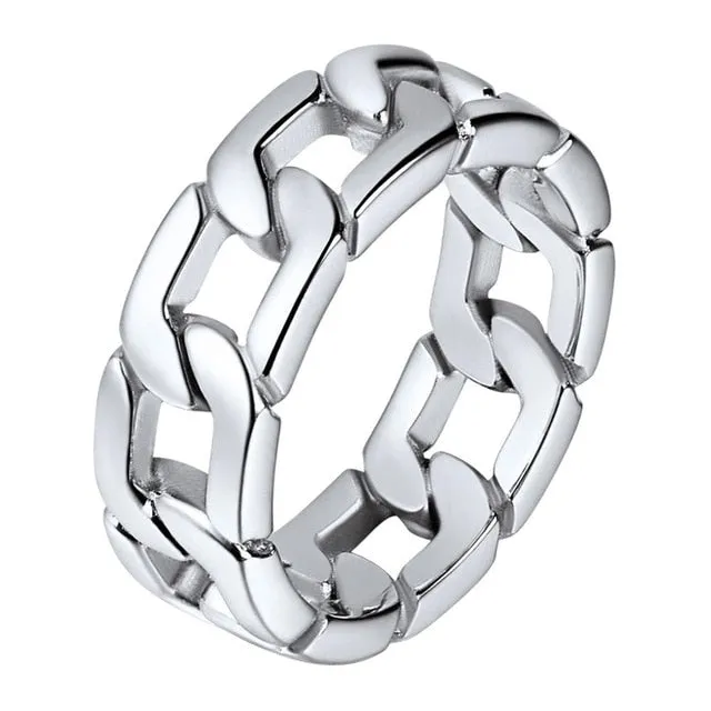 TEEK - Mens Cuban Link Stainless Steel Ring