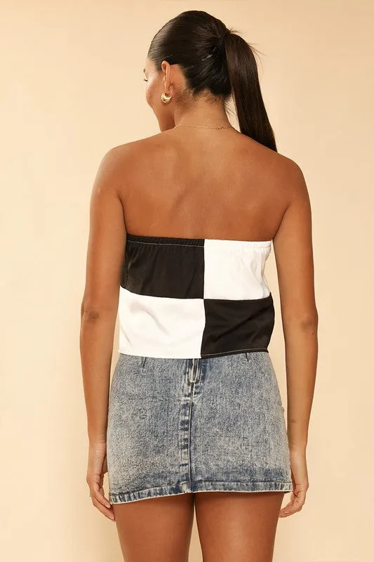 TEEK - Patterned Cropped Tube Top