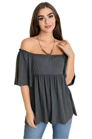 TEEK - Solid Square Neck Babydoll Tunic