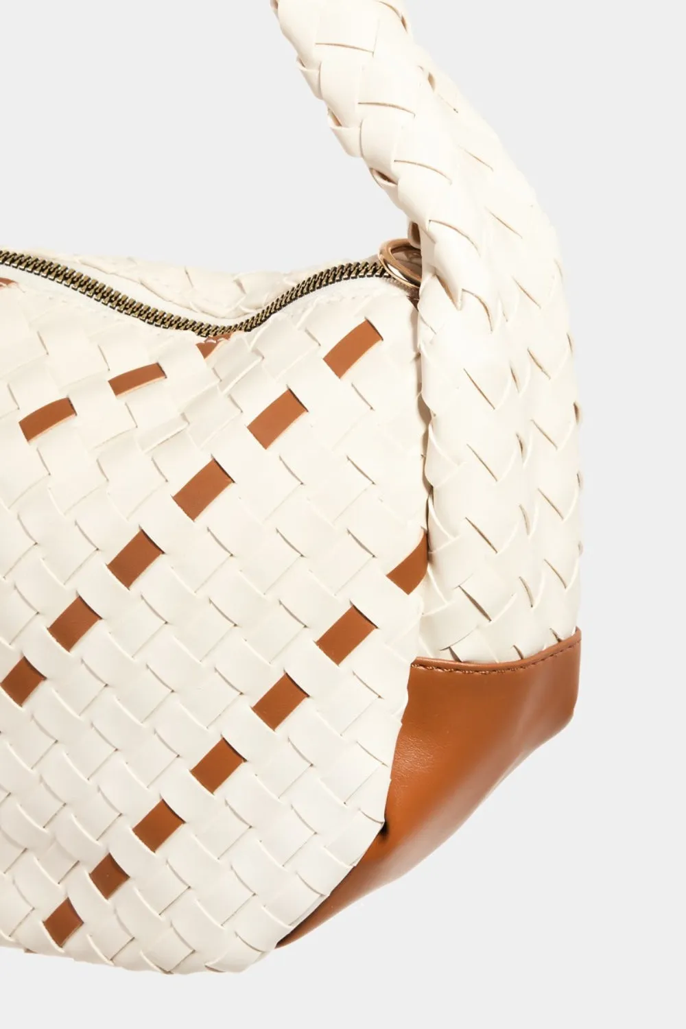 TEEK - Tassel Detail Weave Semi Circle Bag