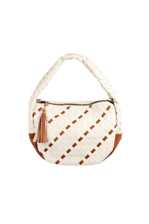 TEEK - Tassel Detail Weave Semi Circle Bag