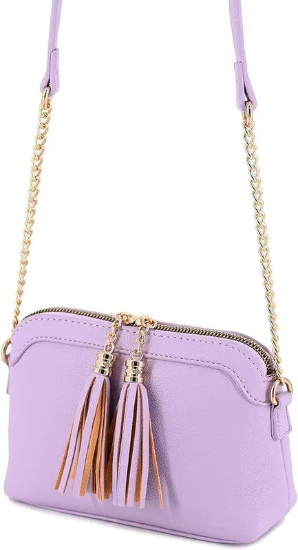 TEEK - Tassel Small Crossbody Bag with Chain Strap