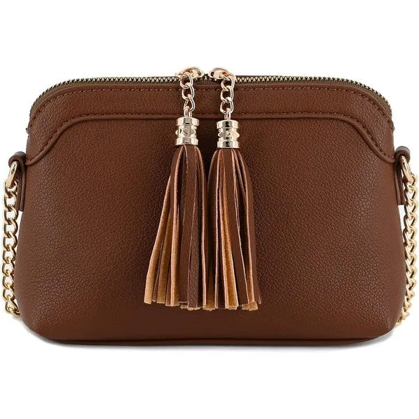 TEEK - Tassel Small Crossbody Bag with Chain Strap