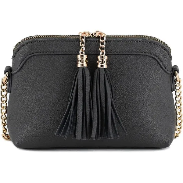 TEEK - Tassel Small Crossbody Bag with Chain Strap