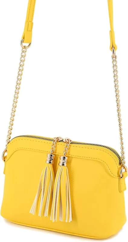 TEEK - Tassel Small Crossbody Bag with Chain Strap