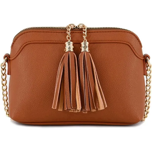 TEEK - Tassel Small Crossbody Bag with Chain Strap