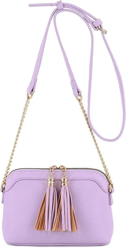 TEEK - Tassel Small Crossbody Bag with Chain Strap