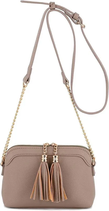 TEEK - Tassel Small Crossbody Bag with Chain Strap