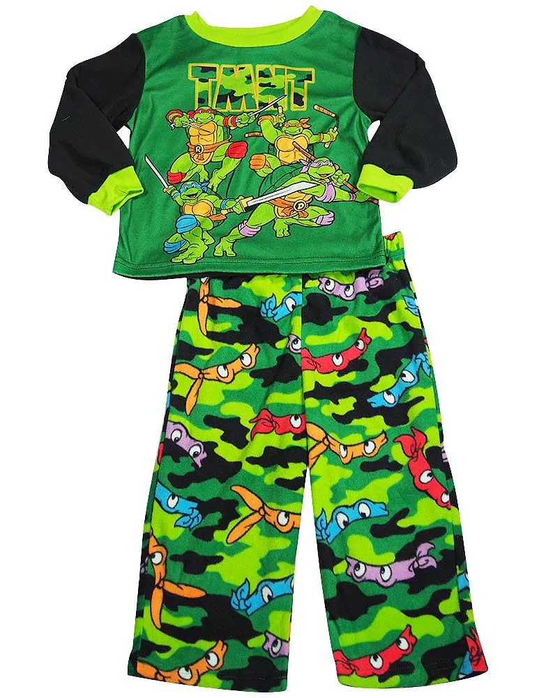 Teenage Mutant Ninja Turtles - Little Boys LS Fleece Turtle Pajamas