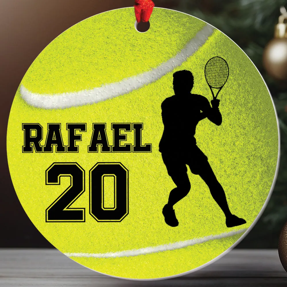 Teesdily | Personalized Tennis Ornament, Tennis Player Ornament Christmas, Tennis Team Tennis Life Ornament, Christmas Gift Coach