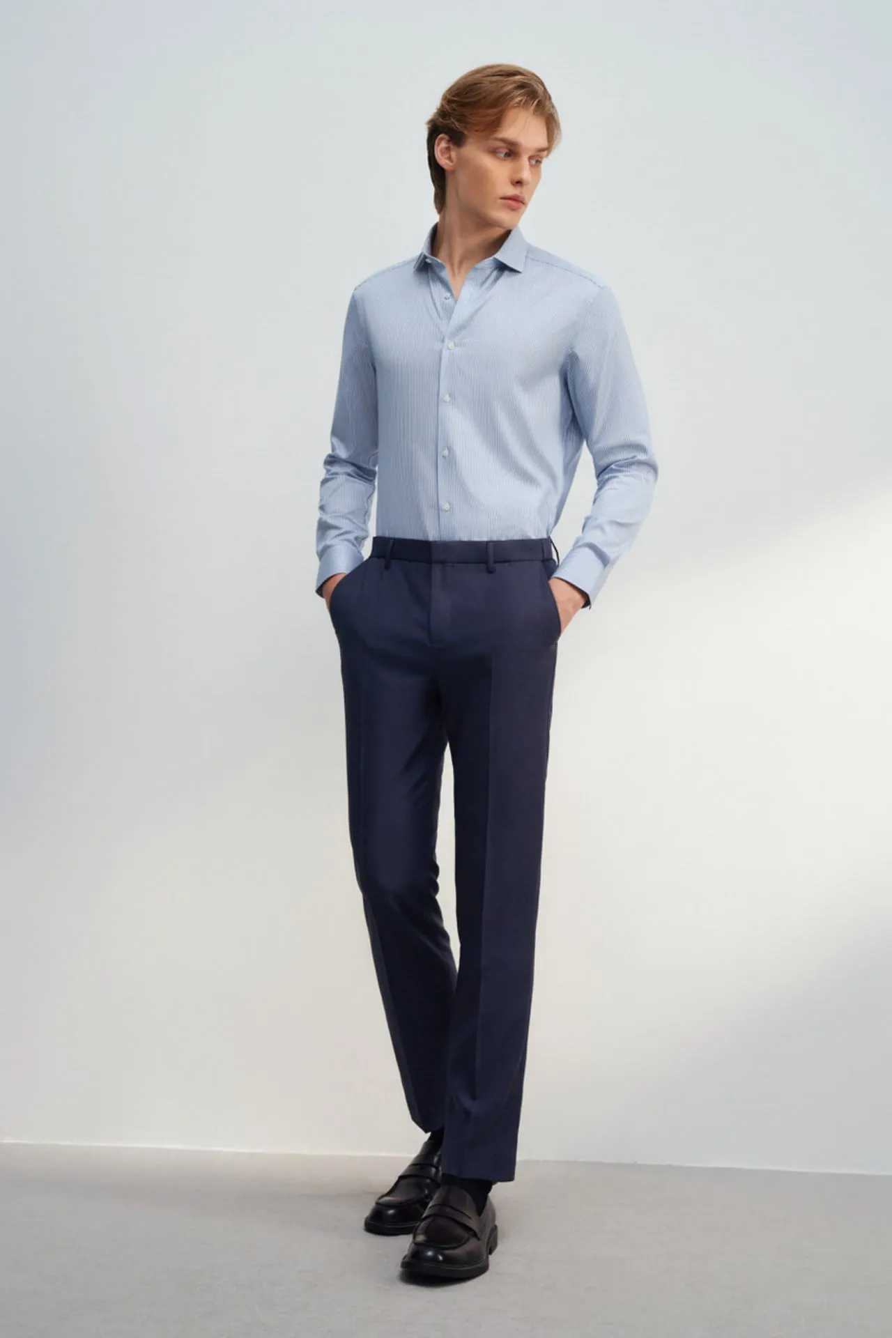 Teflon Smart Fit Twill Suit Pants with Elastic Waist Band