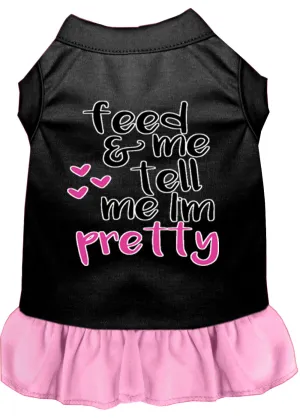 Tell Me I'm Pretty Screen Print Dog Dress Black With Light Pink Xxl (18)