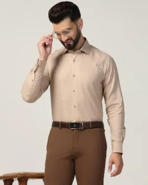 Temp Tech Formal Beige Check Shirt - Marwin