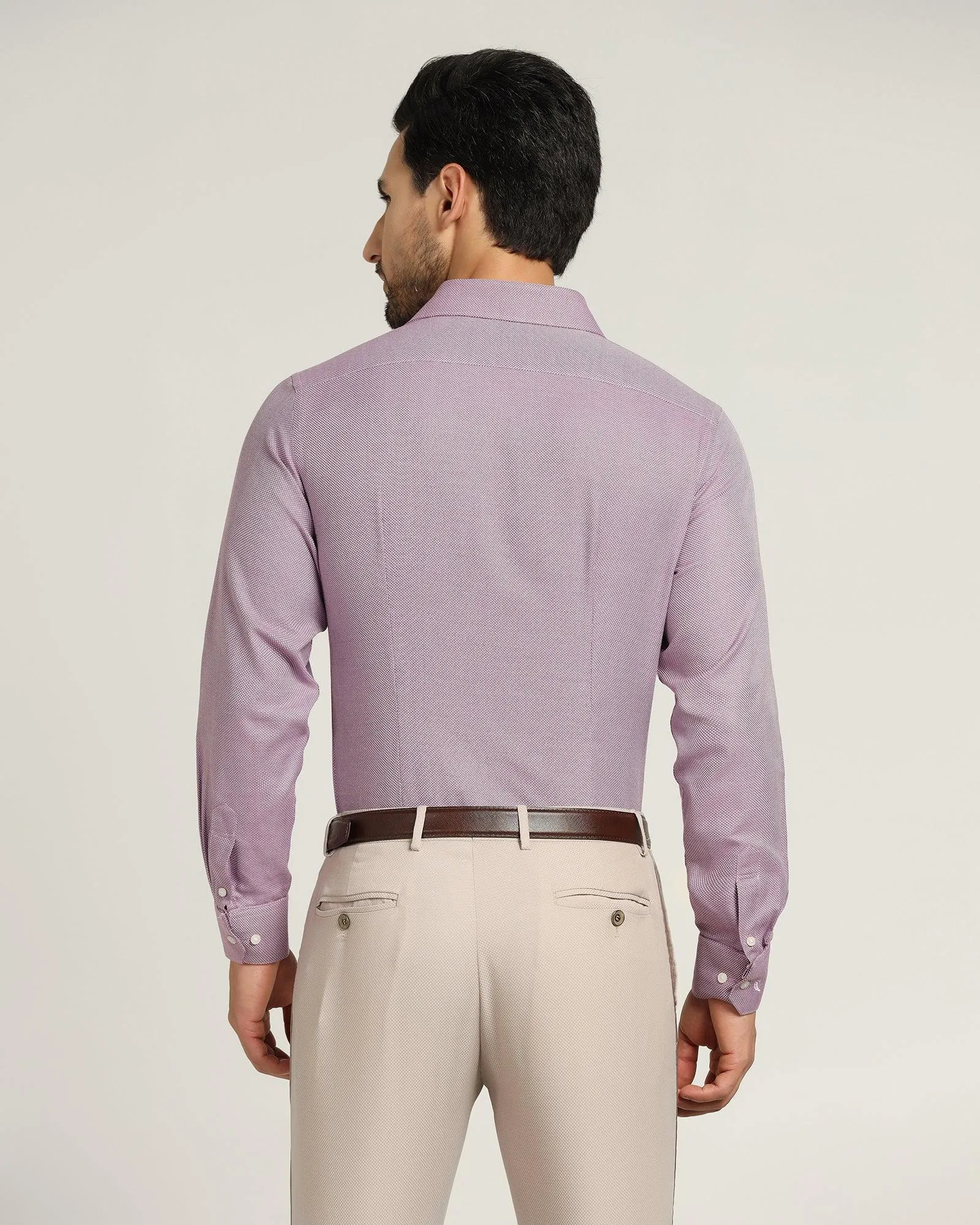 Temp Tech Formal Lilac Textured Shirt - Lavini