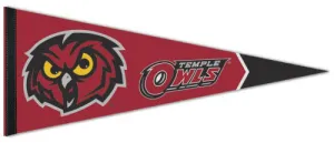 Temple University Owls NCAA Owl-Logo-Style Premium Felt Pennant - Wincraft Inc.