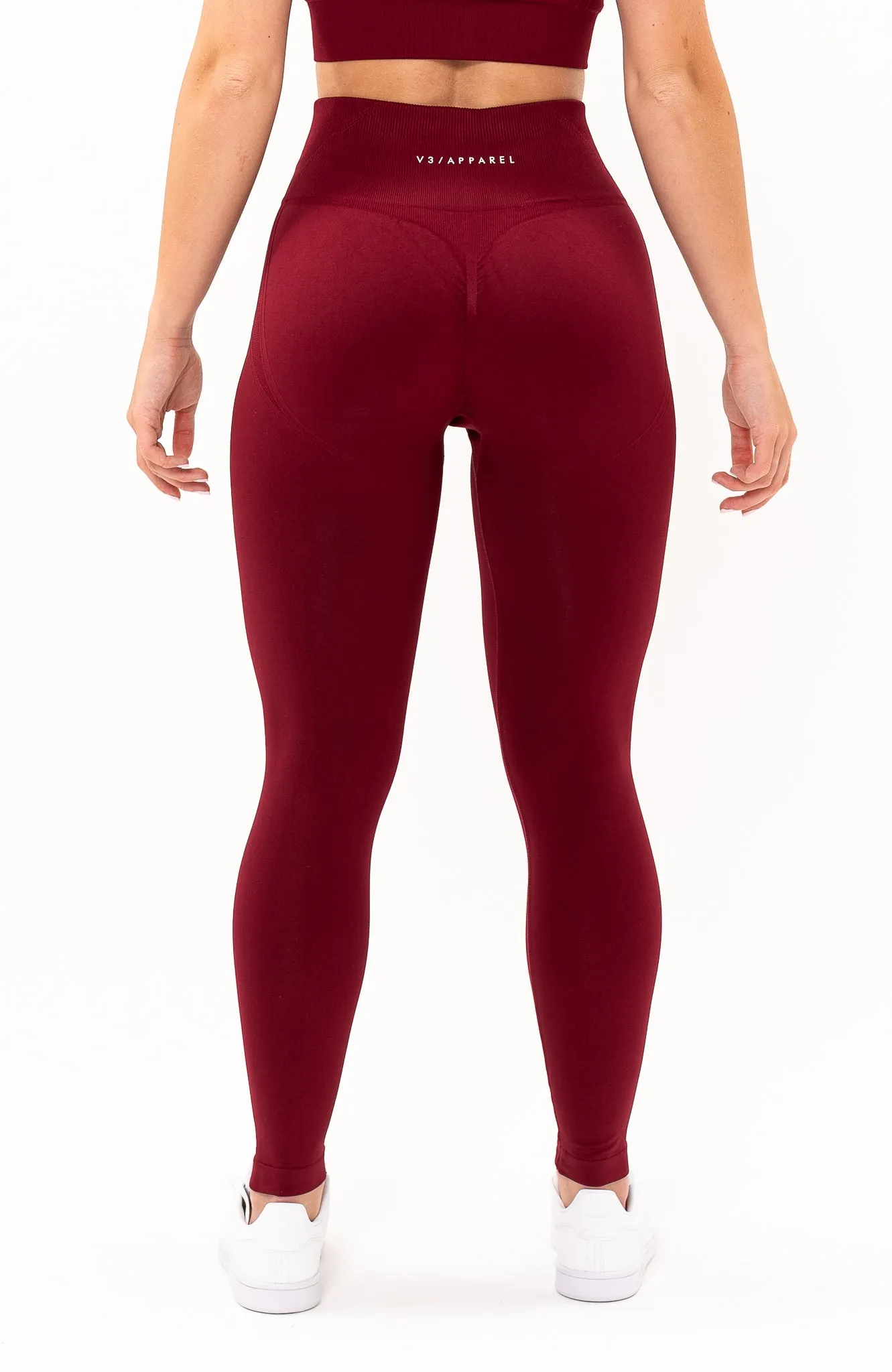 Tempo Seamless Scrunch Leggings - Burgundy Red