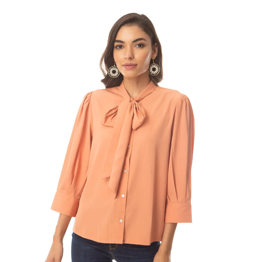 Tempted Peach Bow Shirt