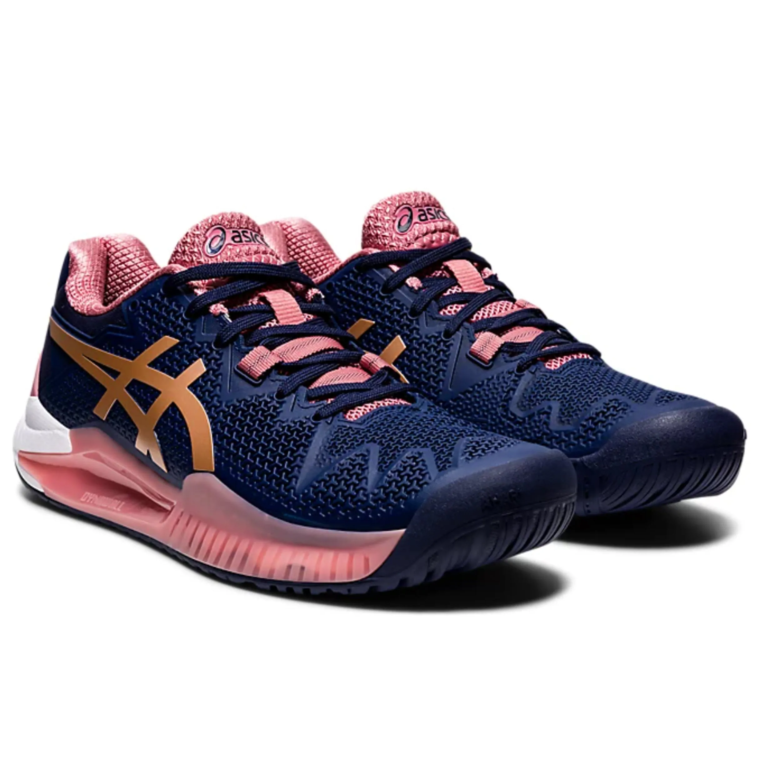 Tennis Shoe ASICS Resolution 8 WOMEN (Hardcourt)  Peacoat/Rose Gold