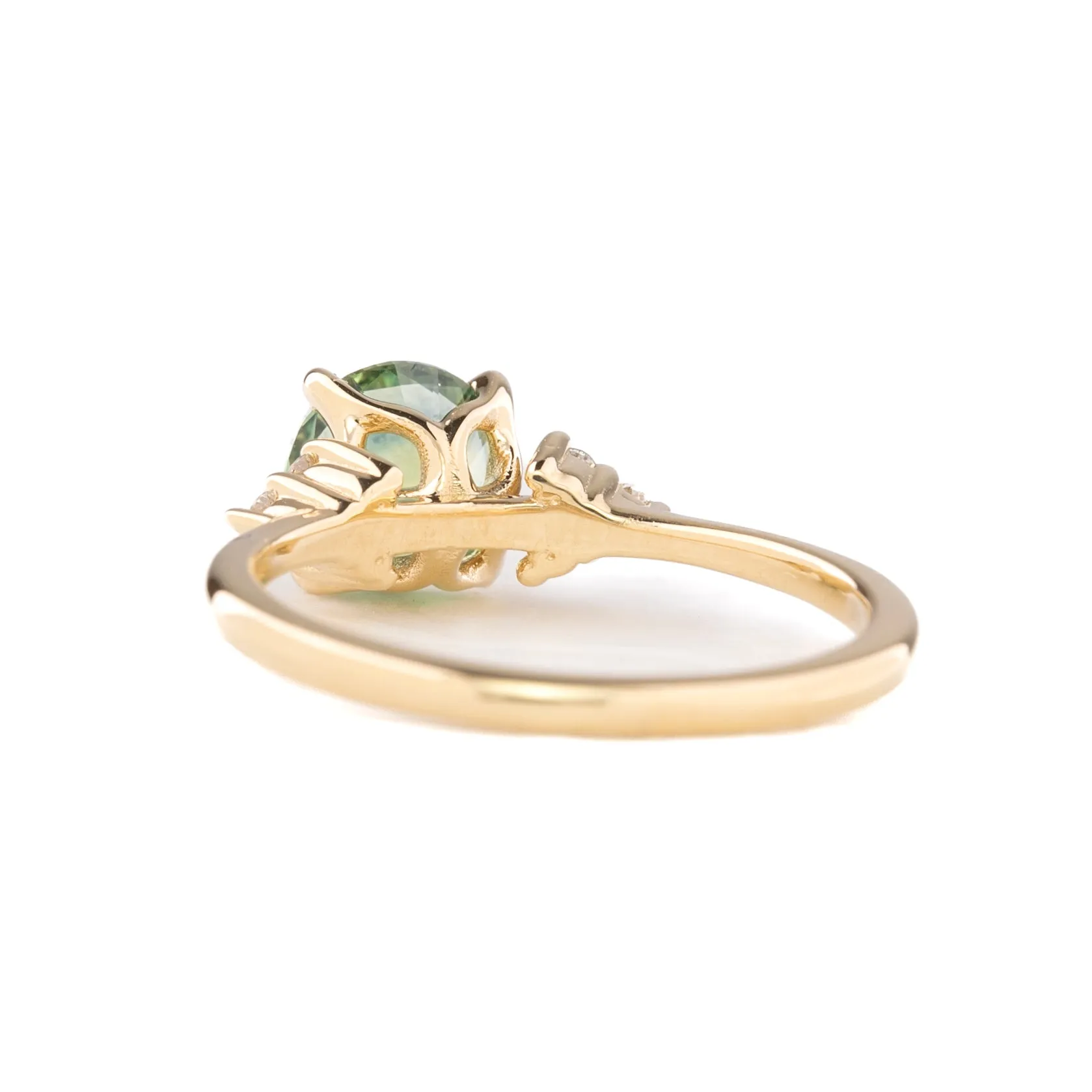 Teresa Ring 1.60ct Parti Green Yellow Montana Sapphire, 14k Yellow Gold (One of a kind)