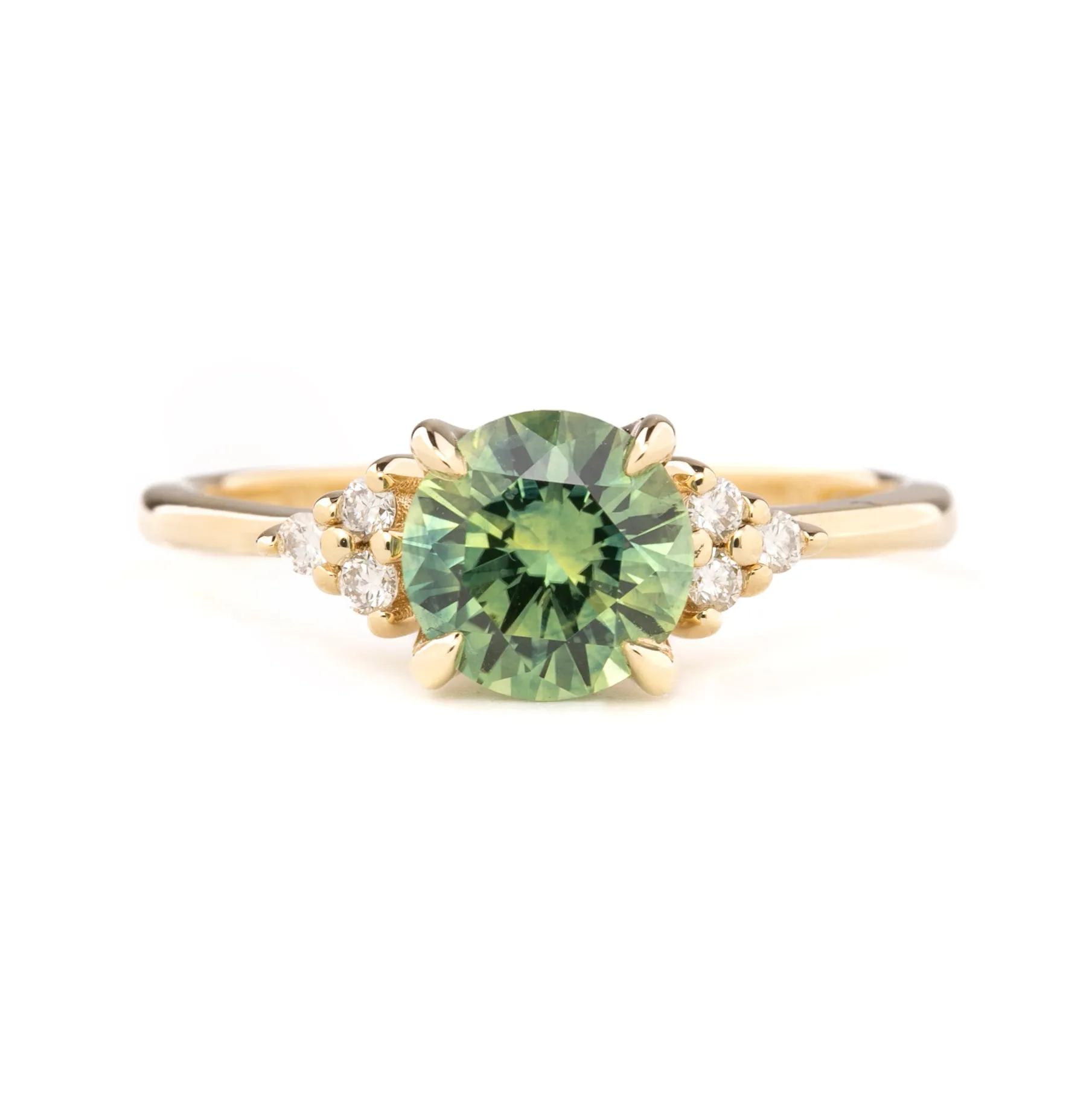 Teresa Ring 1.60ct Parti Green Yellow Montana Sapphire, 14k Yellow Gold (One of a kind)