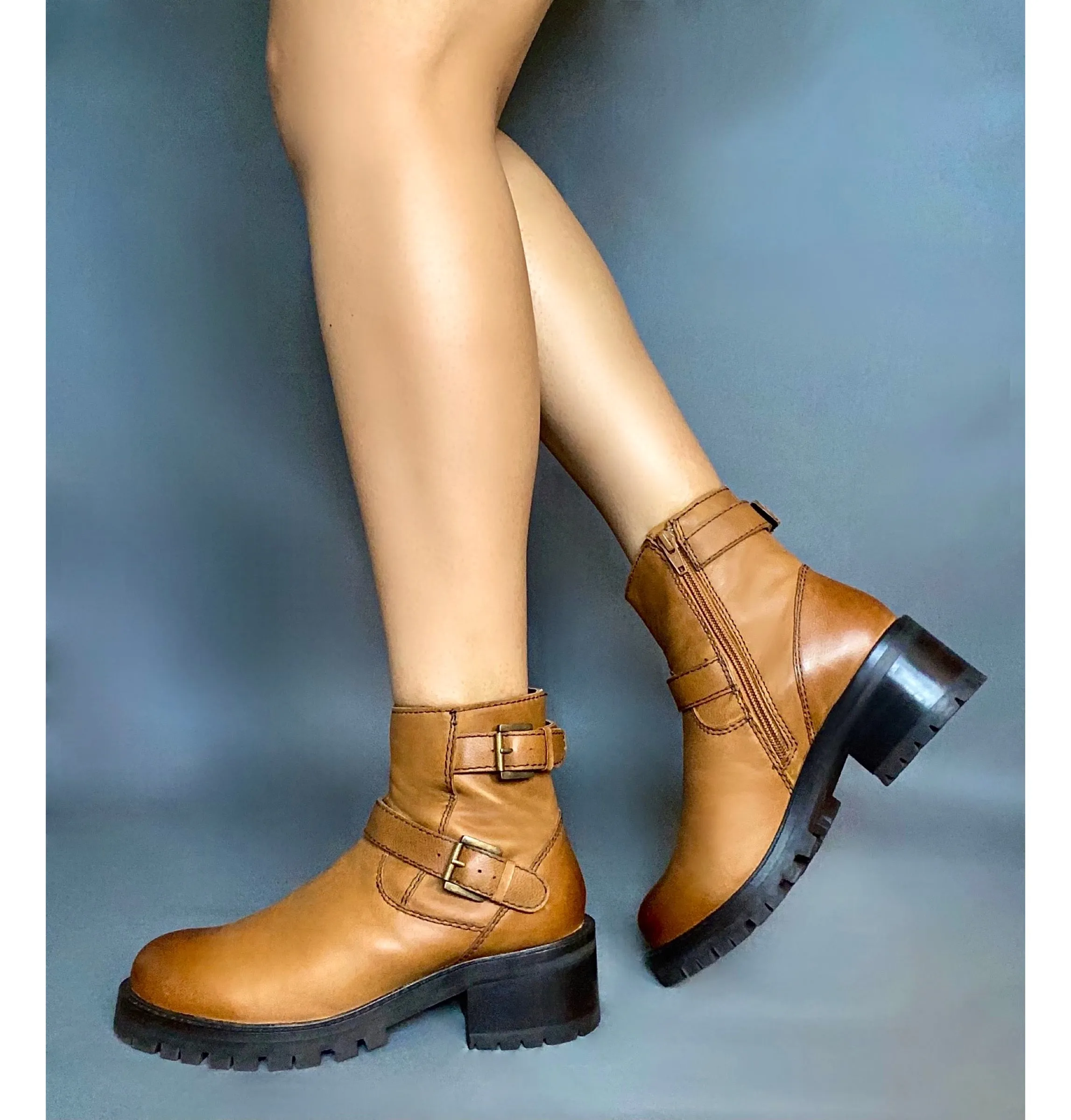 Terminator Tan Platform Bootie