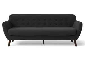 Terni 4 Seater Sofa Black Linen Fabric